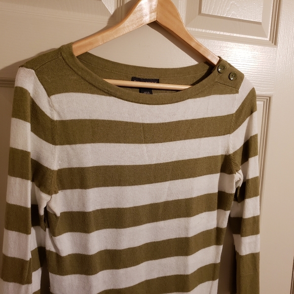 2/$30 Banana Republic Factory 3/4 Sleeve Striped Sweater Soft Angora - Picture 3 of 11